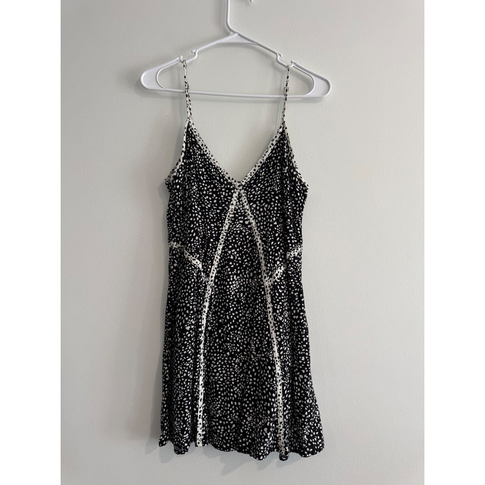 Hurley Speckled Mini Dress Womens‎ Size Small Black White Boho Festival Summer